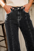 High Waisted Center Seam Wide Leg Cropped Denim Jeans